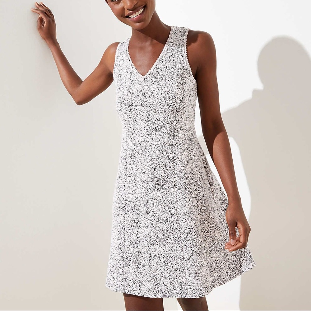 NWT Rose Jacquard flare dress